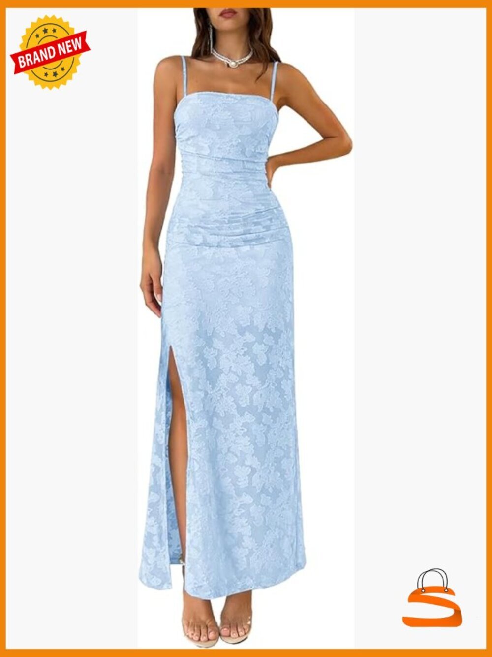 Women's Formal Ruched Bodycon Maxi Dress with Slit